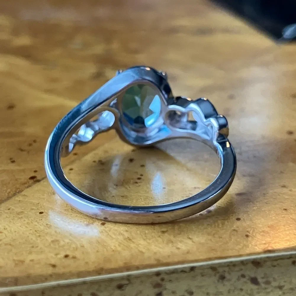 Natural London Blue Topaz Sterling Silver Ring Size 8